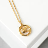 クレージュ ヴィンテージ ラウンド ロゴ ネックレス GP ゴールド