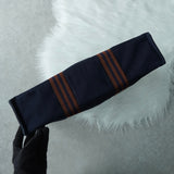 エルメス フールトゥMM キャンバス ハンドバッグ ネイビー / ブラウン