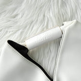 エムエムシックス メゾン マルジェラ ジャパニーズバッグ ミニ レザー ハンドバッグ ホワイト