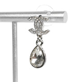 シャネル ココマーク ラインストーン スイング ティアドロップ ストーン ピアス シルバー