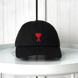 アミパリ アミ パリス ハートロゴ キャップ ブラック