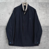 イヴ サンローラン ヴィンテージ YSLロゴ ブルゾン ジャケット ネイビー / ベージュ