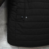 バブアー スエード切り替え キルティングジャケット ブラック