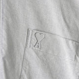 アミパリ アミ パリス ハートロゴ クロップドシャツ 長袖シャツ ブルーグレー