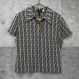 フェンディ ズッカ 総柄 パイル地 半袖ポロシャツ グレー タグ付き未使用品