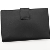 プラダトライアングルロゴサフィアーノ レザー 二つ折り財布 ブラック