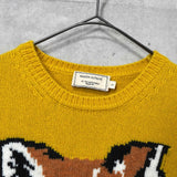 メゾン キツネ フォックスヘッド ウール ニット レディース イエロー