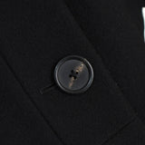 ジルサンダー レザー切り替え 変形 前立て ウールコート レディース ブラック / ホワイト