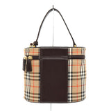 バーバリー ノバチェック キャンバス / レザー バニティバッグ ベージュ レディース