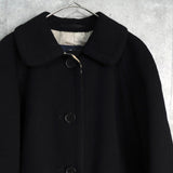 バーバリー ロンドン ノバチェック裏地 カシミア ウール ステンカラーコート レディース ブラック