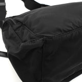 プラダ トライアングルロゴ テスート / レザー ショルダーバッグ ブラック