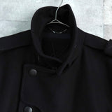 イヴ サンローラン ヴィンテージ YSLロゴ ウール Pコート ブラック