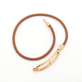 エルメス ルリ ドゥブルトゥール レザー ブレスレット GP ブラウン レディース