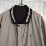 イヴ サンローラン ヴィンテージ YSLロゴ ブルゾン ベージュ メンズ