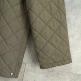 サルバトーレ フェラガモ レザー切り替え キルティングジャケット カーキ