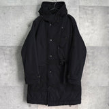 ポロ バイ ラルフローレン レザー切り替え フーデッド 中綿ジャケット コート ブラック