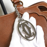 カルティエ マルチェロ レザー 2way ハンドバッグ ショルダーバッグ ブラウン