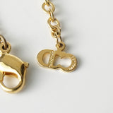 クリスチャン ディオール ヴィンテージ Diorロゴ ハート ラインストーン ネックレス GP ゴールド レディース