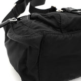 プラダ トライアングルロゴ テスート / レザー ショルダーバッグ ブラック