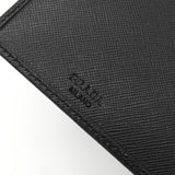 プラダトライアングルロゴサフィアーノ レザー 二つ折り財布 ブラック