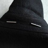 イヴ サンローラン ヴィンテージ YSLロゴ ウール Pコート ブラック