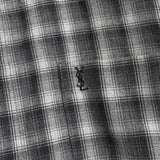 イヴ サンローラン ヴィンテージ YSLロゴ ネルシャツ 長袖シャツ グレー メンズ