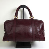 セリーヌ マカダム レザー 型押し ミニ ボストンバッグ ボルドー