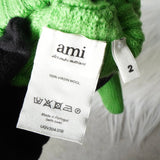 アミパリ アミ パリス ハートロゴ ウール 手袋 グローブ グリーン メンズ