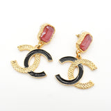 シャネル ココマーク ビジュー スイングピアス GP ブラック レディース