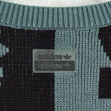 アディダス トレフォイル ビッグロゴ 総柄 ニット グレー / ブラック