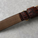 ロエベ アナグラム クロコ レザー ベルト ブラウン レディース