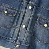 ハイク バルーンスリーブ ショート丈 デニムジャケット ブルー レディース