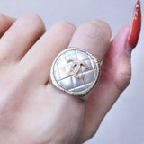 シャネル ココマーク マトラッセ フェイクパール リング 指輪 GP 11号 レディース