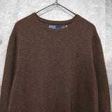 ポロ ラルフローレン スモールポニー ウール ニット ブラウン