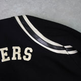 ヒステリックグラマー ガール ワッペン レザー切り替え ウール スタジャン ブラック