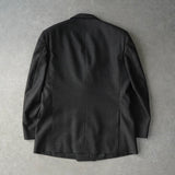 バーバリー ヴィンテージ ホースロゴ ボタン モヘア混紡 ダブル テーラドジャケット グレー