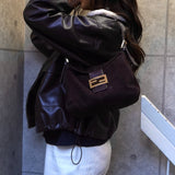 フェンディ マンマバケット スエード / レザー ワンショルダーバッグ ブラウン