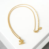 クレージュ ヴィンテージ ロゴ ネックレス GP ゴールド