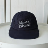 メゾン キツネ ロゴ 刺繍 キャップ 帽子 ネイビー