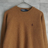 ポロ ラルフローレン スモールポニーロゴ ニット キャメル