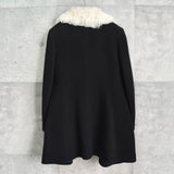 セオリー ウール カシミア ラム ファー コート レディース ブラック