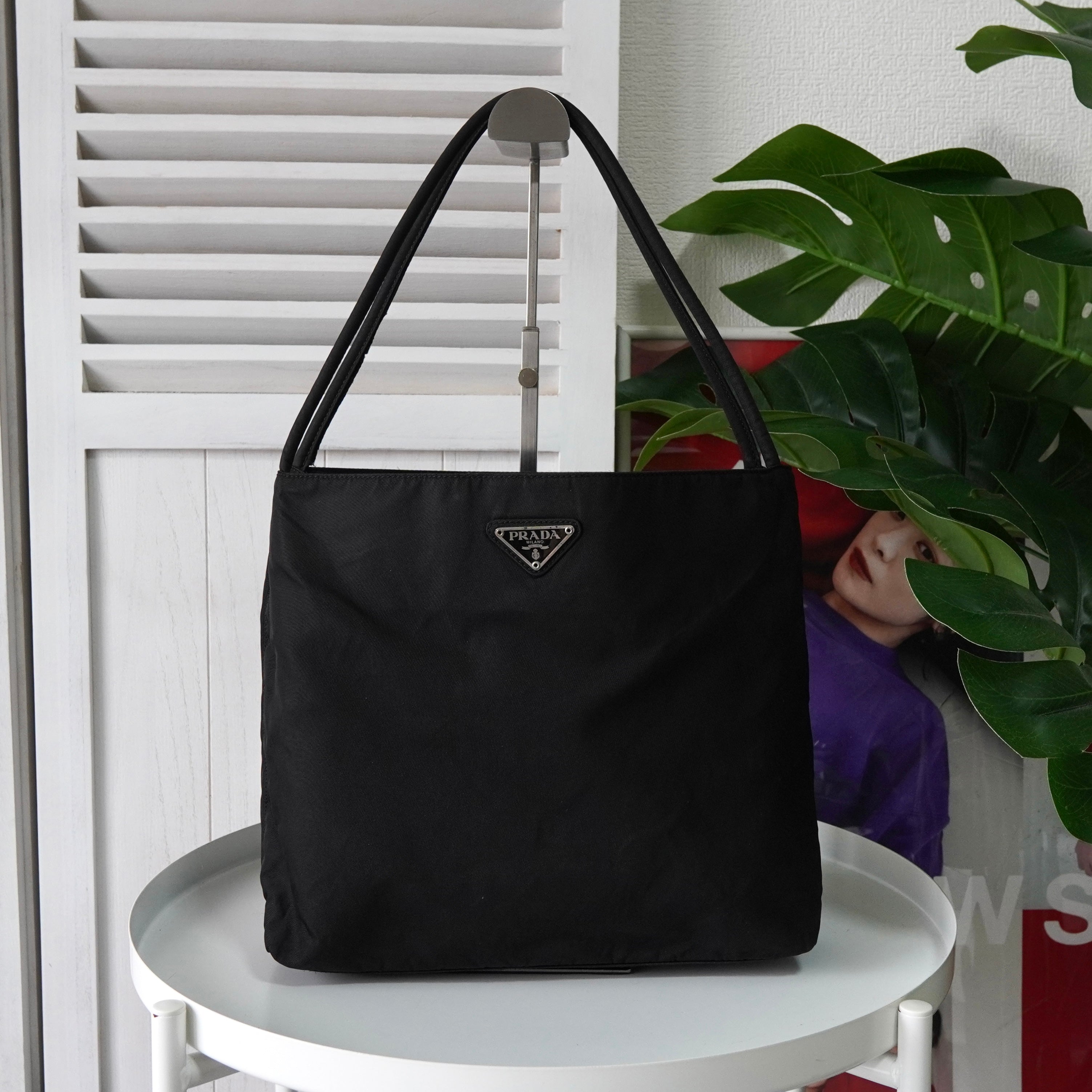 PRADA プラダ ポコノ テスートナイロン 三角ロゴ ハンドバッグ トート プラダ ポコノ テスート ナイロン トライアングルロゴ