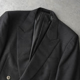 バーバリー ヴィンテージ ホースロゴ ボタン モヘア混紡 ダブル テーラドジャケット グレー