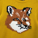 メゾン キツネ フォックスヘッド ウール ニット レディース イエロー