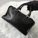 ロエベ アマソナ28 アナグラム レザー ミニボストンバッグ ハンドバッグ ブラック