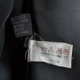 プラダ レザーパイピング フライフロント マオカラー ウール ロングコート グレー レディース