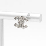 シャネル ココマーク ラインストーン ピアス シルバー レディース