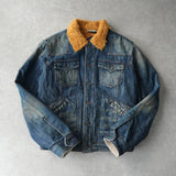 ディーゼル ボア デニムジャケット インディゴブルー