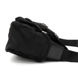 プラダ トライアングルロゴ テスート / レザー ショルダーバッグ ブラック