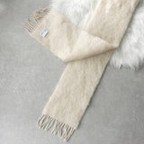 ロエベ アナグラム レザーパッチ モヘア マフラー ホワイト